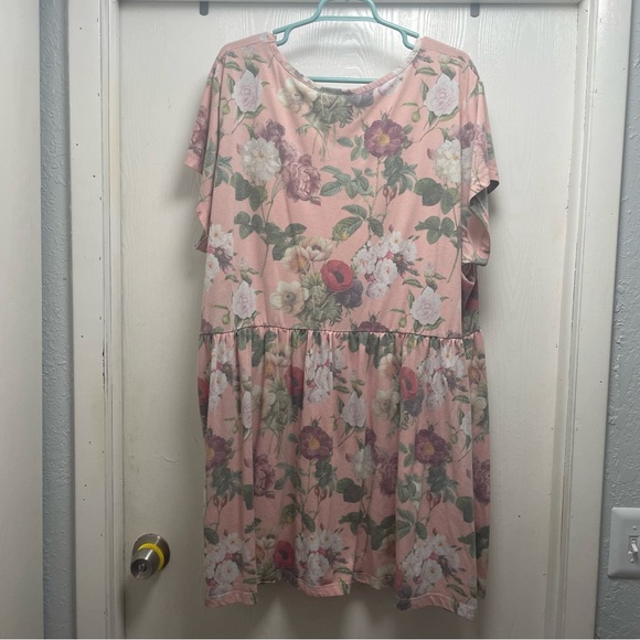 Plus Size 24 ASOS Curve Pink Floral Wall Flower Dress - Picture 4 of 7